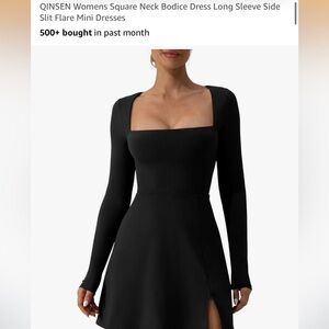 NWT Women’s Square Neck Black Long Sleeve Dress